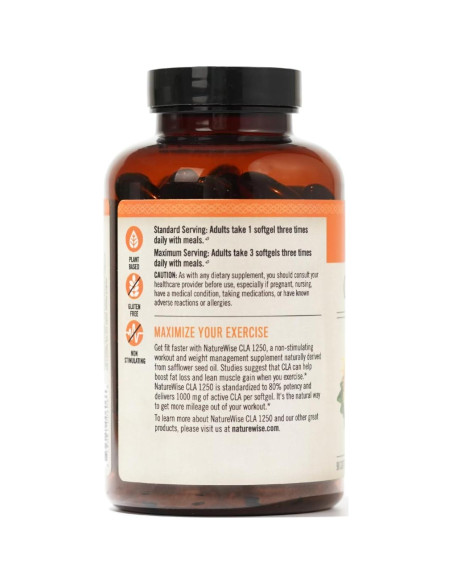 NatureWise CLA 1250 - Suplemento de Ácido Linoleico 90 Gelatinas