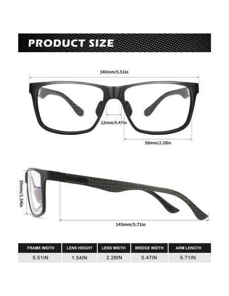 Gafas de Luz Azul ANYLUV para Hombres - Protección Ocular Gafas de Luz Azul ANYLUV para Hombres - Protección Ocular