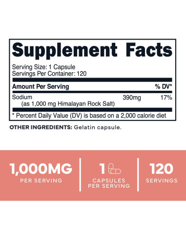 Cápsulas de Sal del Himalaya Type Zero 120 Unidades 1000mg