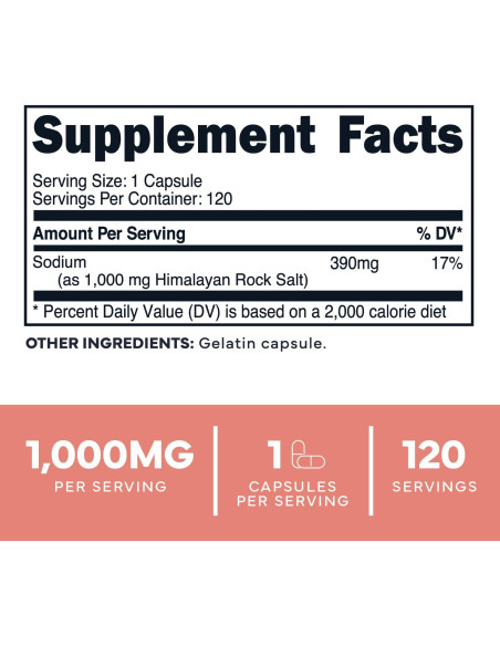 Cápsulas de Sal del Himalaya Type Zero 120 Unidades 1000mg