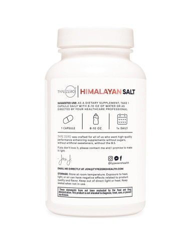 Cápsulas de Sal del Himalaya Type Zero 120 Unidades 1000mg