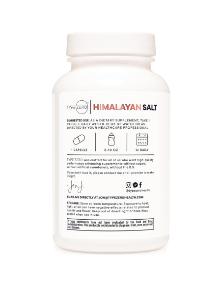 Cápsulas de Sal del Himalaya Type Zero 120 Unidades 1000mg