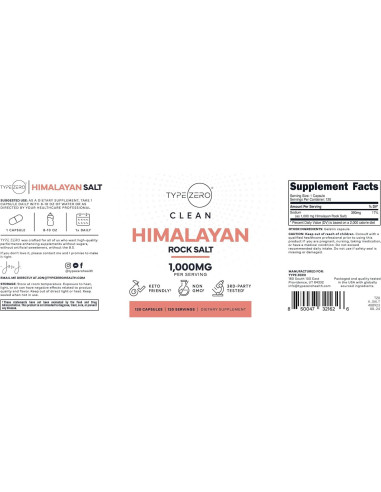 Cápsulas de Sal del Himalaya Type Zero 120 Unidades 1000mg