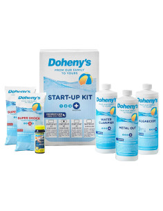 Kit de Inicio para Piscinas Doheny's | 4.2 kg | Incluye Metal Out, Algaecida, Clarificador y Super Shock