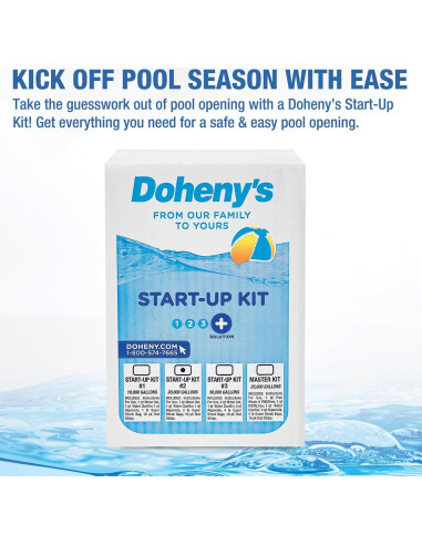 Kit de Inicio para Piscinas Doheny's | 4.2 kg | Incluye Metal Out, Algaecida, Clarificador y Super Shock