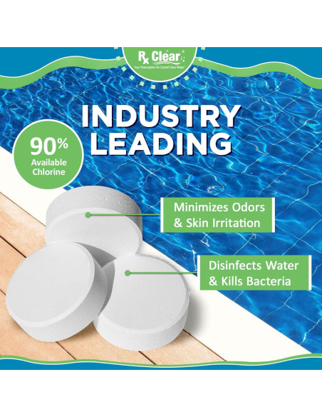 Pastillas de Cloro Rx Clear 5 Libras para Piscinas - Larga Duración
