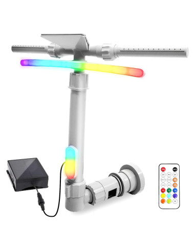 Fuente de piscina solar SRQYZM con luces y triple chorro