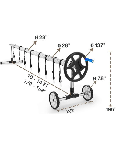 Carrete de Cubierta de Piscina Solar Nollapo 4.27m Azul