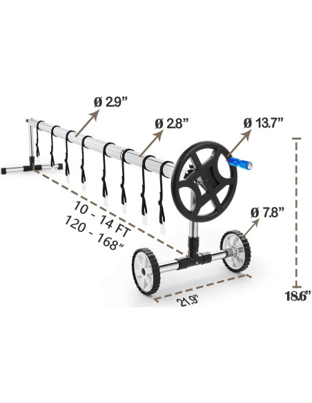 Carrete de Cubierta de Piscina Solar Nollapo 4.27m Azul
