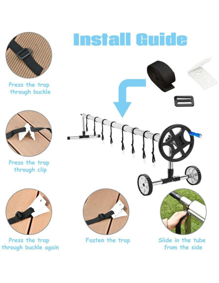 Carrete de Cubierta de Piscina Solar Nollapo 4.27m Azul