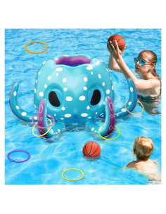 Juguete Inflable de Piscina Pulpo iPlay, iLearn 2-en-1 Azul