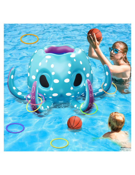 Juguete Inflable de Piscina Pulpo iPlay, iLearn 2-en-1 Azul