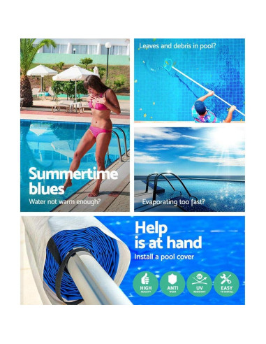 Carrete de Cubierta de Piscina Solar Nollapo 4.27m Azul