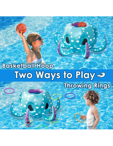 Juguete Inflable de Piscina Pulpo iPlay, iLearn 2-en-1 Azul
