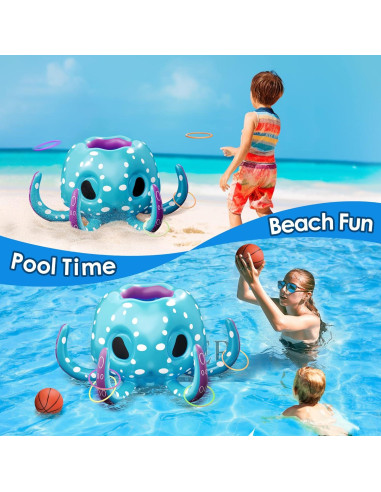 Juguete Inflable de Piscina Pulpo iPlay, iLearn 2-en-1 Azul