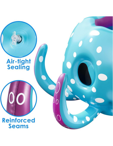 Juguete Inflable de Piscina Pulpo iPlay, iLearn 2-en-1 Azul