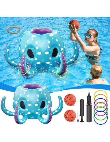 Juguete Inflable de Piscina Pulpo iPlay, iLearn 2-en-1 Azul