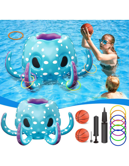 Juguete Inflable de Piscina Pulpo iPlay, iLearn 2-en-1 Azul