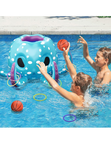 Juguete Inflable de Piscina Pulpo iPlay, iLearn 2-en-1 Azul