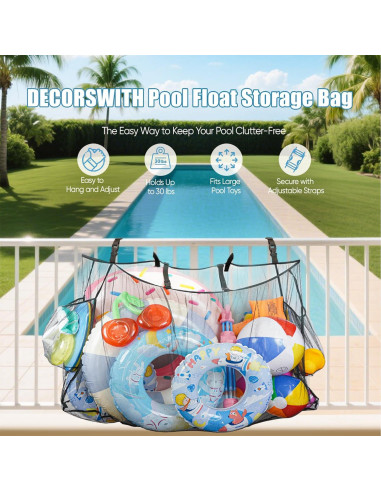 Organizador de Almacenamiento para Flotadores de Piscina DECORSWITH 160x36x90cm