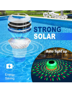 Flotador de Cloro Solar Chsuiwe con Luz Cambiante Azul 2