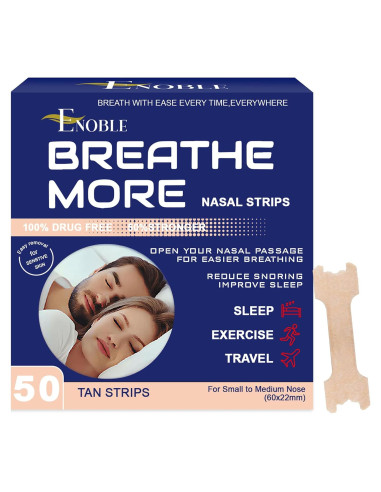 Tiras Nasales Breathe More - Beige 60x22mm - 50 Unidades