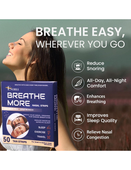 Tiras Nasales Breathe More - Beige 60x22mm - 50 Unidades