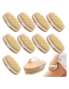 10 Cepillos Secos para el Cuerpo HekouJiub - Exfoliación Suave