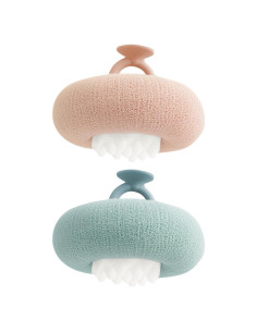 Paquete de 2 bolas de baño exfoliantes iayokocc Rosa y Cian