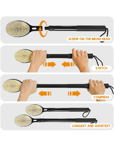 Cepillo de Espalda Telescópico BTideas 44.5-65 cm Doble Cara