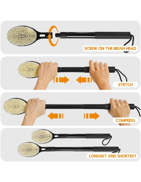 Cepillo de Espalda Telescópico BTideas 44.5-65 cm Doble Cara