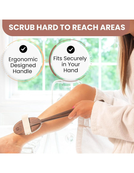 Cepillo Corporal Exfoliante SHASH de Cerda de Jabalí 43 cm