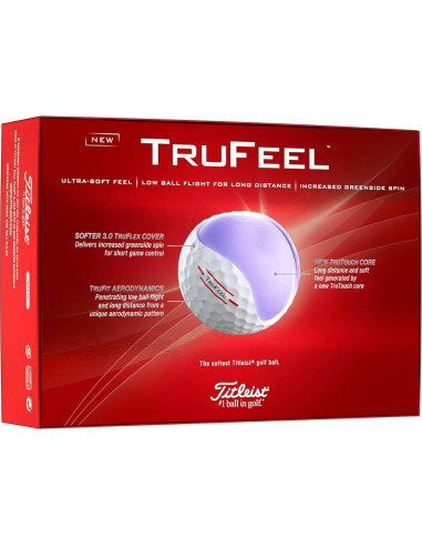 Pelotas de Golf Titleist TruFeel - 12 Unidades, Tacto Suave
