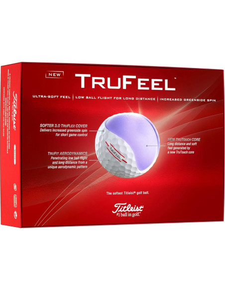 Pelotas de Golf Titleist TruFeel - 12 Unidades, Tacto Suave