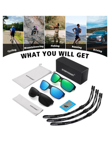 Gafas de sol polarizadas STORYCOAST 3 en 1 para deportes