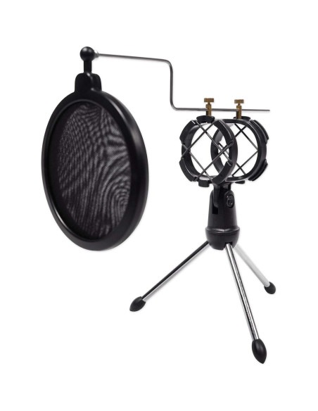 Soporte de Micrófono Rockville RTMS21 con Filtro Antipop