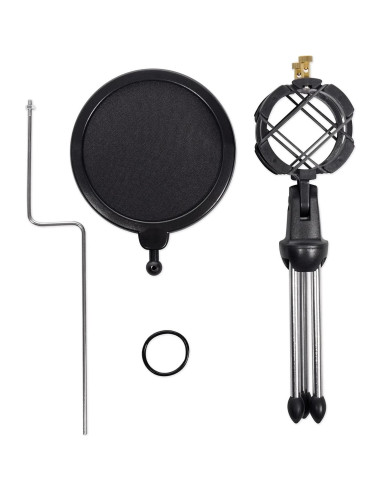 Soporte de Micrófono Rockville RTMS21 con Filtro Antipop