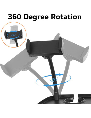 Bandeja Universal para Soporte de Micrófono con Teléfono y Bebida