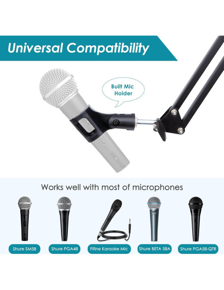 Soporte de Micrófono YOUSHARES K1NB35 - Brazo Montado en Pared