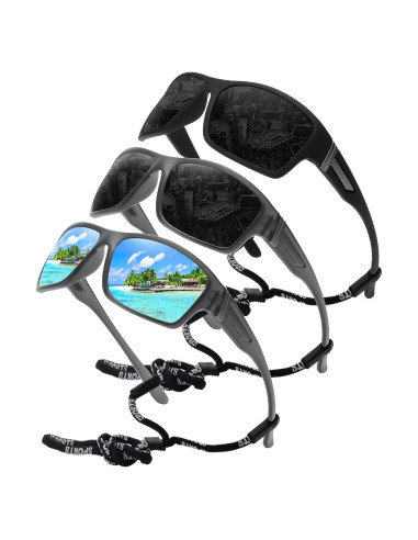 Gafas de sol polarizadas STORYCOAST unisex 3 en 1 con marco irrompible