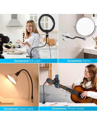 Brazo Flexible de Micrófono ZealSound 33 cm Aluminio Negro