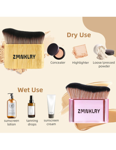 Brocha Kabuki para Bronceador zmnklry - Cerdas Veganas 7cm