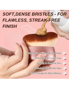 Brocha de Maquillaje Corporal BeeYoYe 75mm Rosa para Autobronceador 2