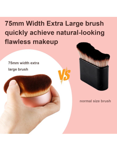 Brocha de Maquillaje Corporal BeeYoYe 75mm Rosa para Autobronceador