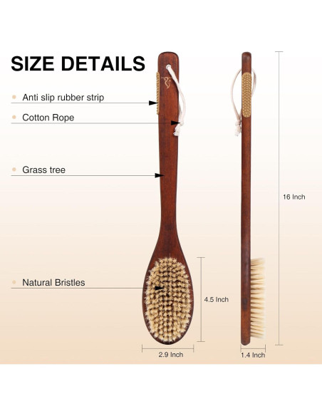 Cepillo de Baño de Madera Xingyu con Cerdas Suaves 41cm