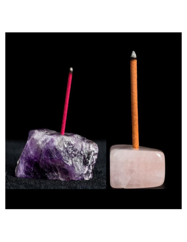 Soporte de Incienso Leadigol de Cuarzo Natural - 2 Piezas