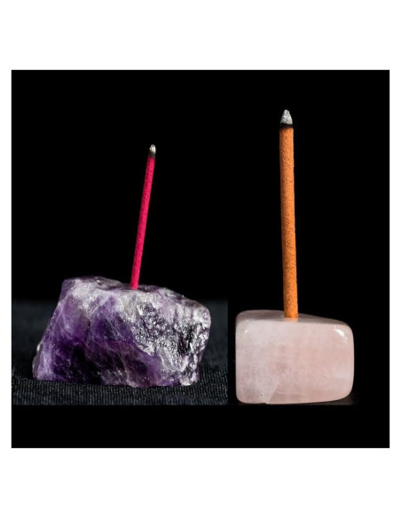 Soporte de Incienso Leadigol de Cuarzo Natural - 2 Piezas