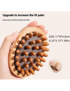 Peine de Masaje de Madera Natural TIKMNO 11x8cm para Relajación 2