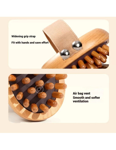 Peine de Masaje de Madera Natural TIKMNO 11x8cm para Relajación