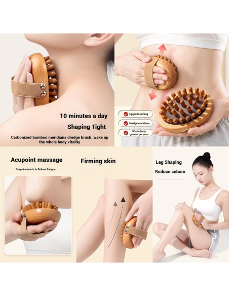 Peine de Masaje de Madera Natural TIKMNO 11x8cm para Relajación